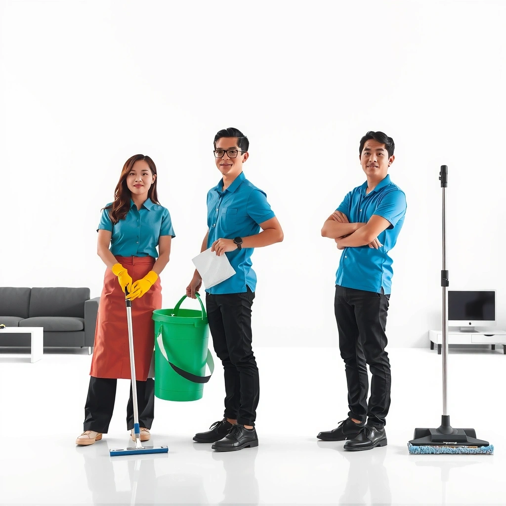 Professional cleaning service team